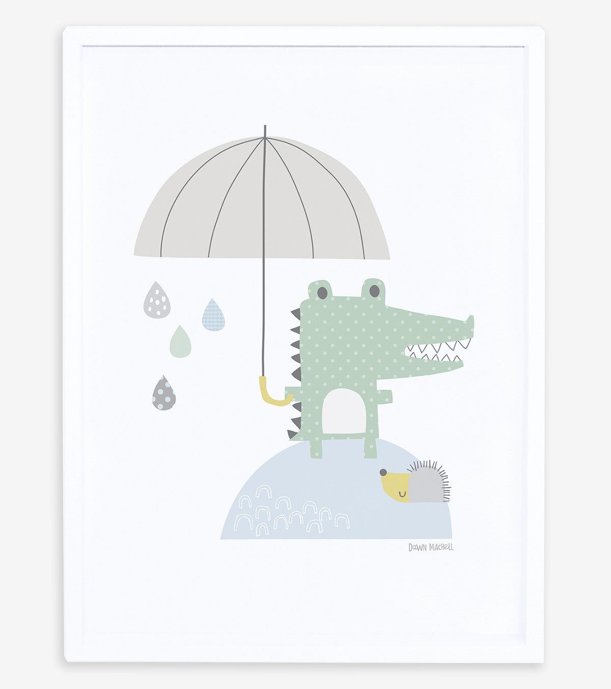 SMILE IT'S RAINING - Lasten juliste - Krokotiili ja hänen sateenvarjonsa