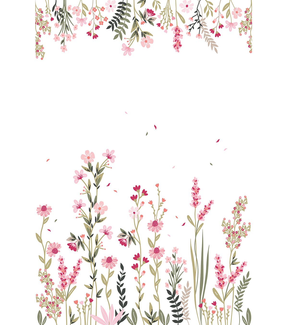 MAGENTA - Panoraamatapetti - Vaaleanpunaisia kukkapeltoja (vasen)