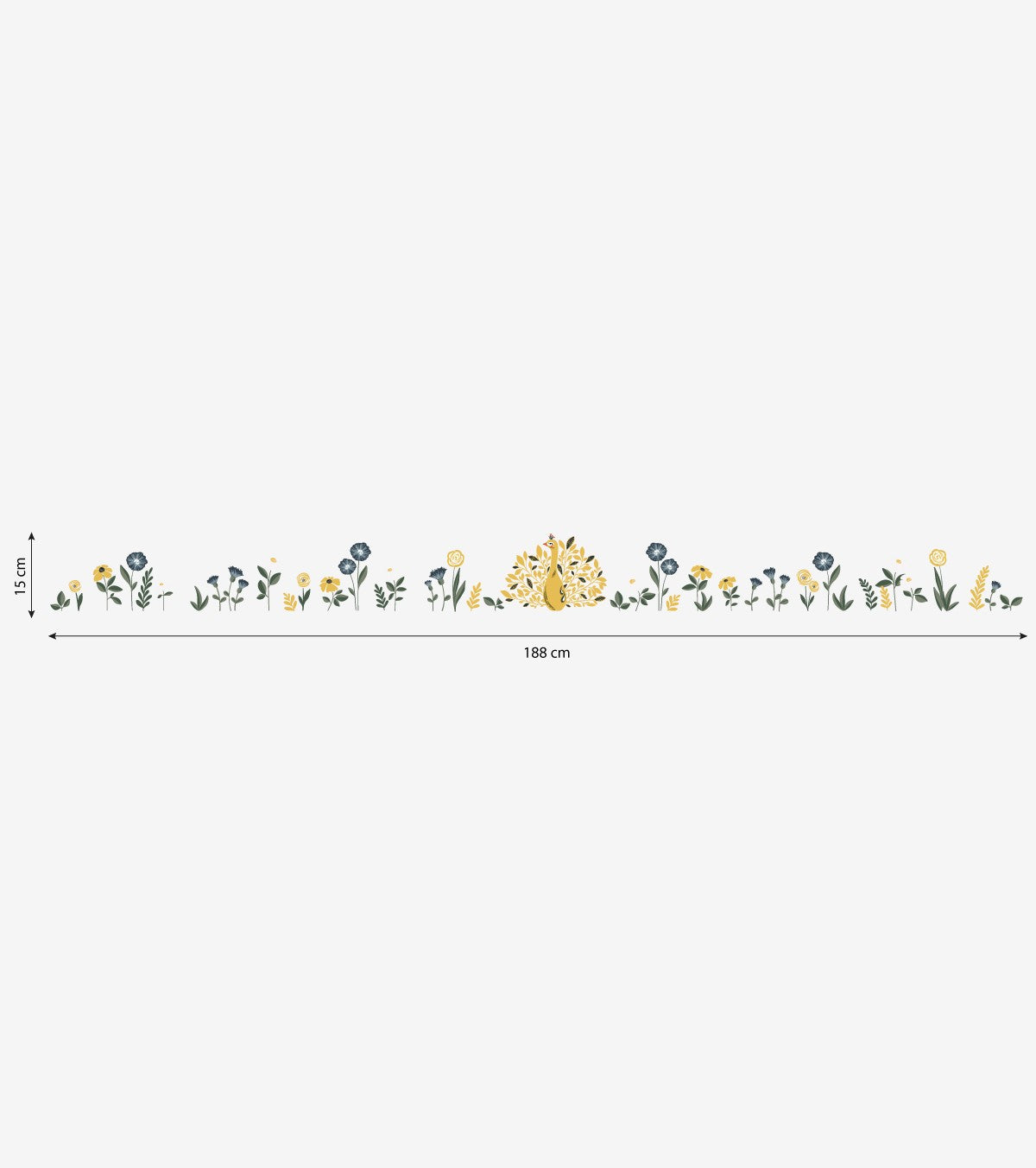 FLORAL PEACOCK - Seinätarrat - Riikinkukko ja kukkia