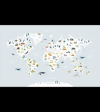 LIVING EARTH - Panoraamatapetti - Eläinten maailmankartta